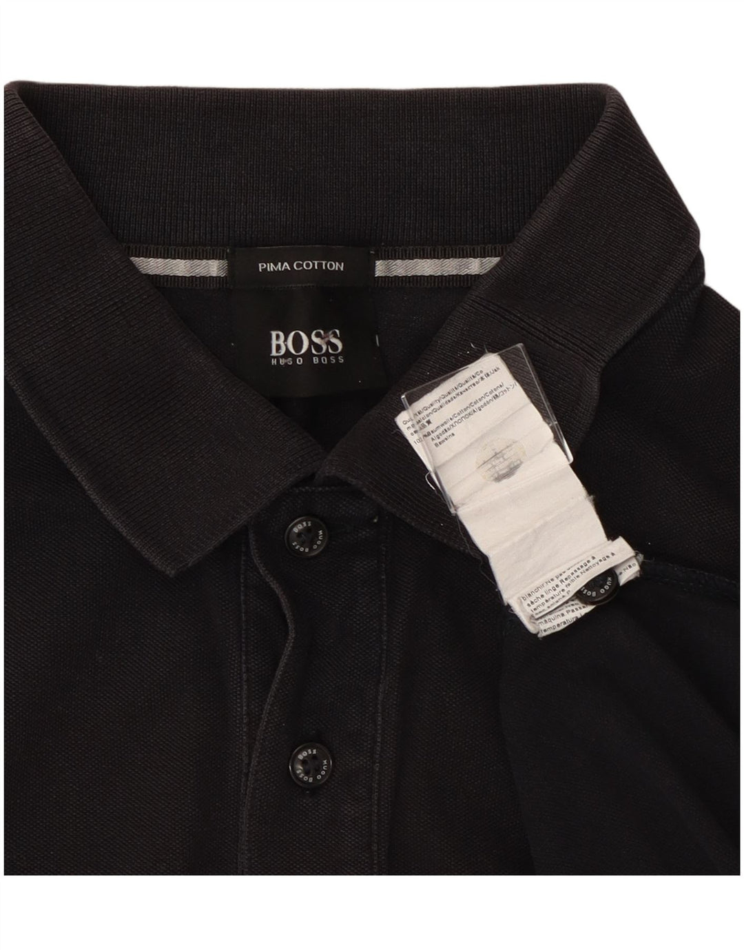 Hugo Boss Mens Polo Shirt Medium Black Cotton