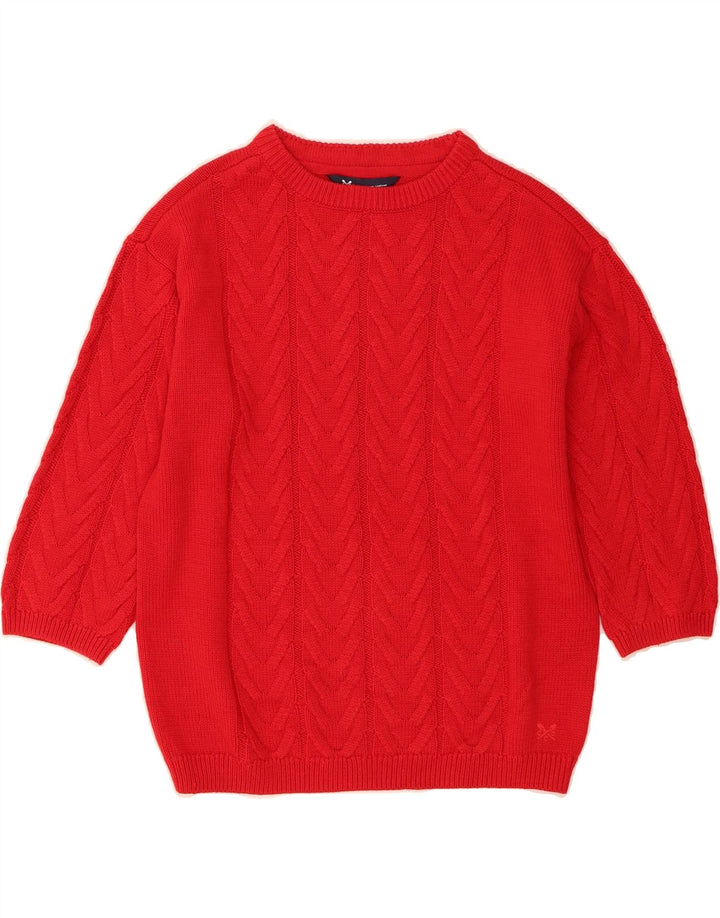 CREW CLOTHING Womens Oversized Crew Neck Jumper Sweater UK 10 Small Red Vintage Crew Clothing and Second-Hand Crew Clothing from Messina Hembry 