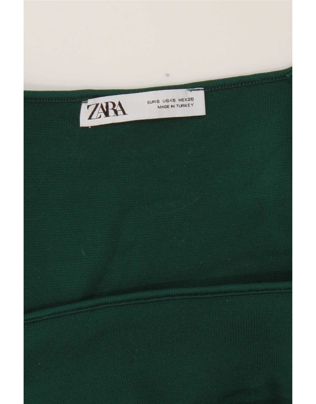 Zara Womens Crop Top Long Sleeve UK 8 Small Green