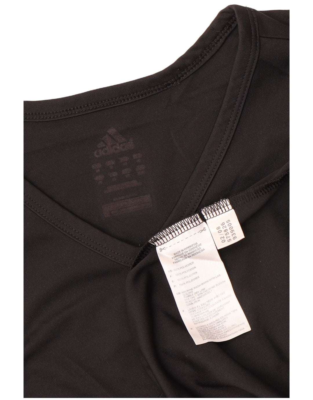 ADIDAS Womens T-Shirt Top UK 14 Medium Black Polyester