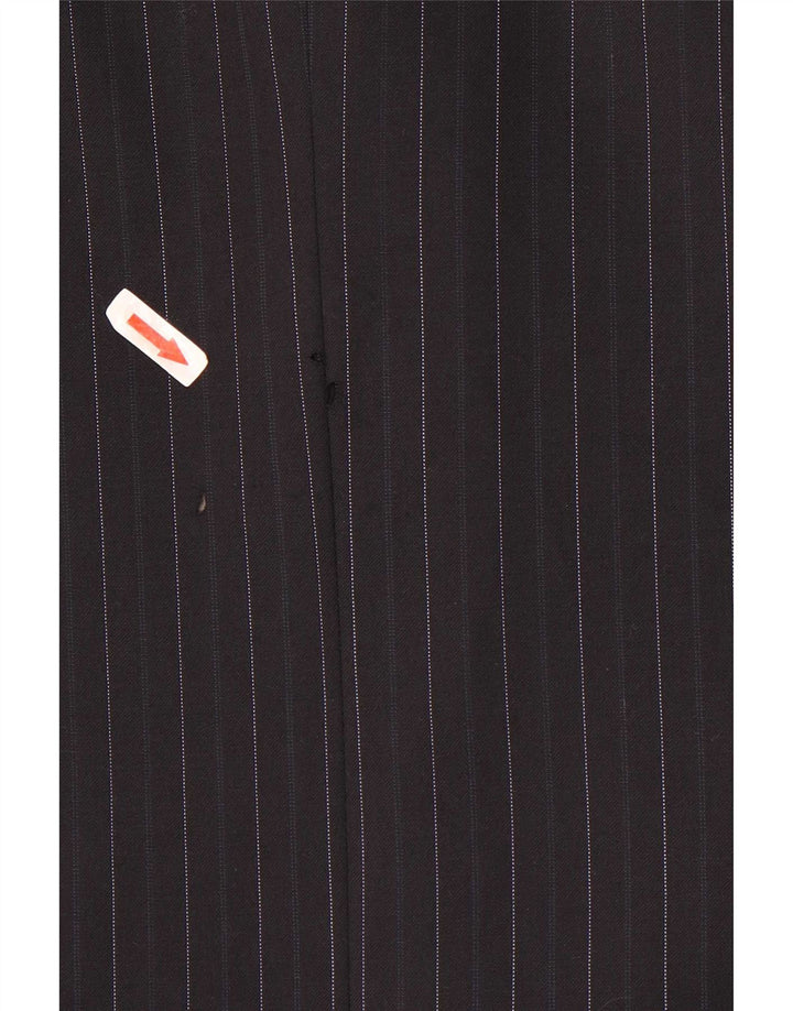 Marks & Spencer Mens 3 Button Blazer Jacket UK 40 Medium Navy Blue Striped