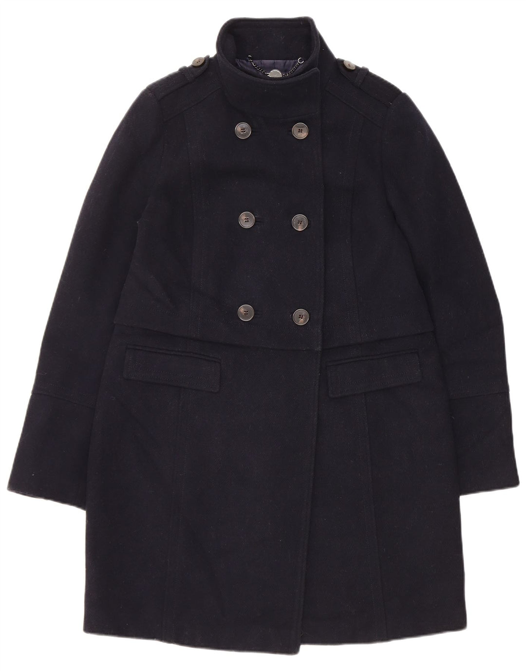 Marks & Spencer Womens Double Breasted Coat UK 12 Medium Navy Blue