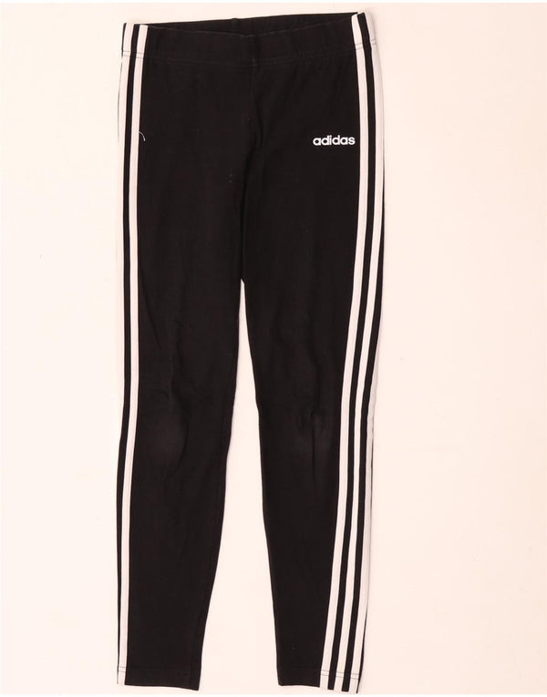Adidas Girls Leggings 13-14 Years Black Cotton