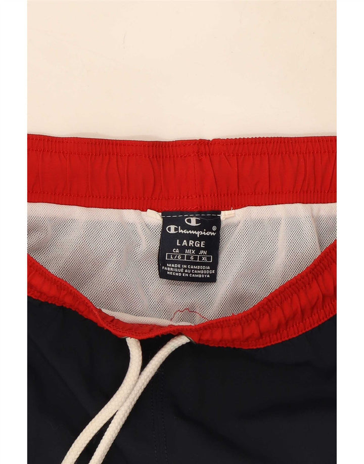 Champion Mens Graphic Swimming Shorts Large Navy Blue Colourblock
