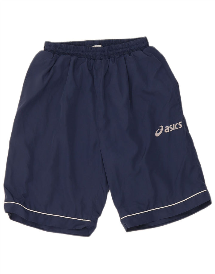 Asics Mens Sport Shorts Small Navy Blue Polyester