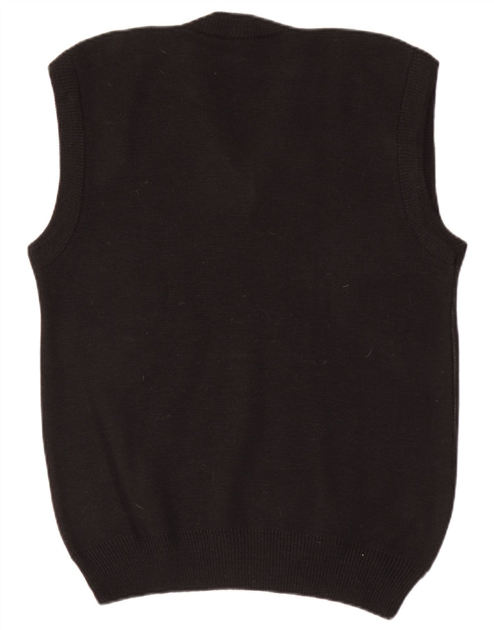 Vintage Mens Vest Tank Top Small Black Argyle/Diamond