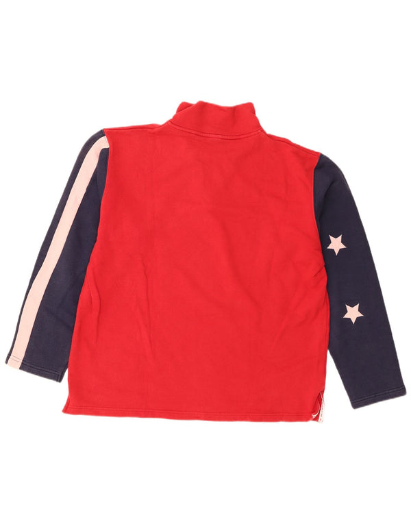North Sails Mens Graphic Zip Neck Sweatshirt Jumper XL Red Colourblock