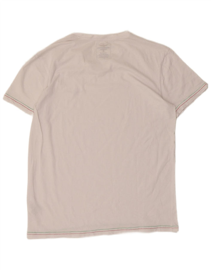 AERONAUTICA MILITARE Womens T-Shirt Top UK 18 XL White Cotton