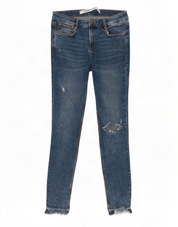 Zara Womens Trafaluc Distressed Skinny Jeans EU 40 Medium W30 L26 Blue