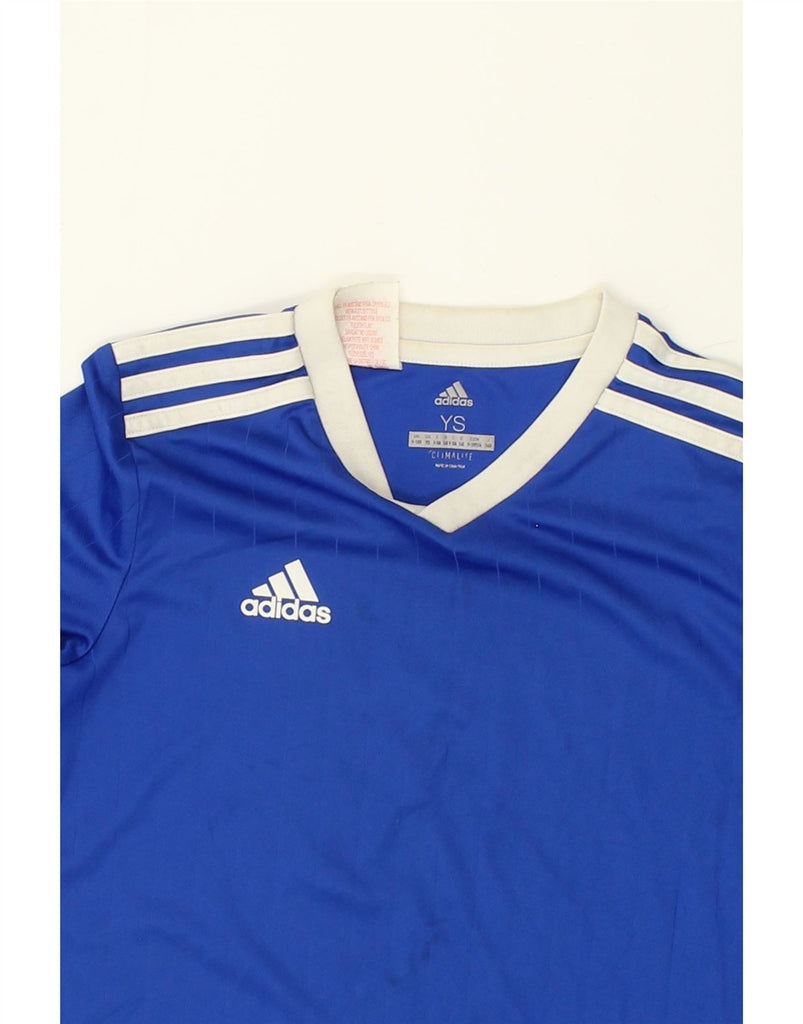 ADIDAS Boys Climalite Graphic T-Shirt Top 9-10 Years Small  Blue Polyester | Vintage Adidas | Thrift | Second-Hand Adidas | Used Clothing | Messina Hembry 