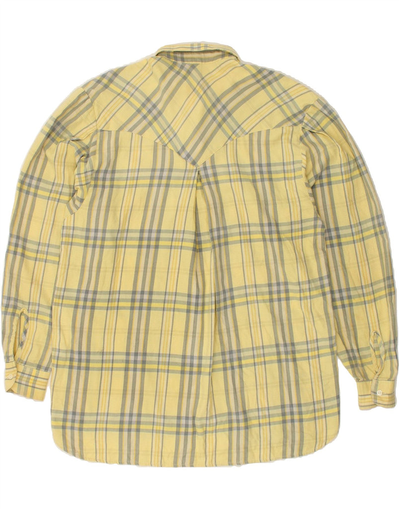 BENETTON Womens Shirt IT 42 Medium Yellow Check Cotton | Vintage Benetton | Thrift | Second-Hand Benetton | Used Clothing | Messina Hembry 