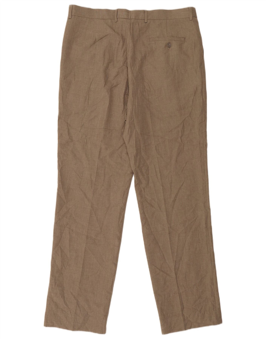 Marks & Spencer Mens Pegged Suit Trousers W36 L33 Beige Polyester