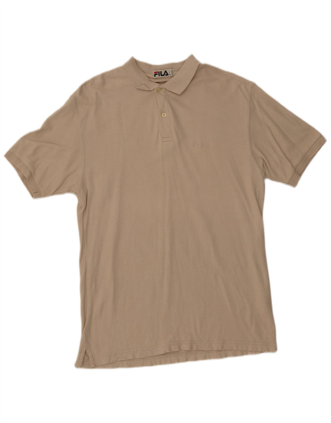 FILA Mens Polo Shirt Medium Beige Cotton