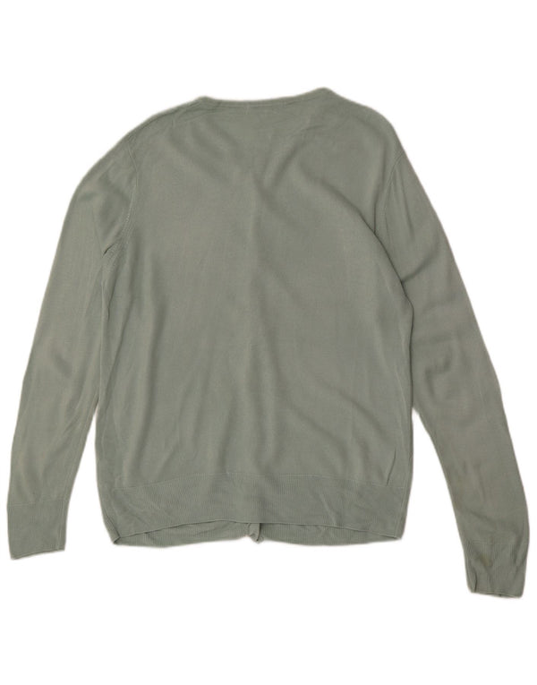Marks & Spencer Womens Cardigan Sweater UK 16 Large Green Argyle/Diamond