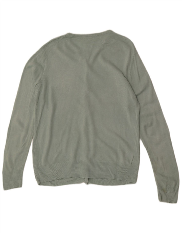 Marks & Spencer Womens Cardigan Sweater UK 16 Large Green Argyle/Diamond