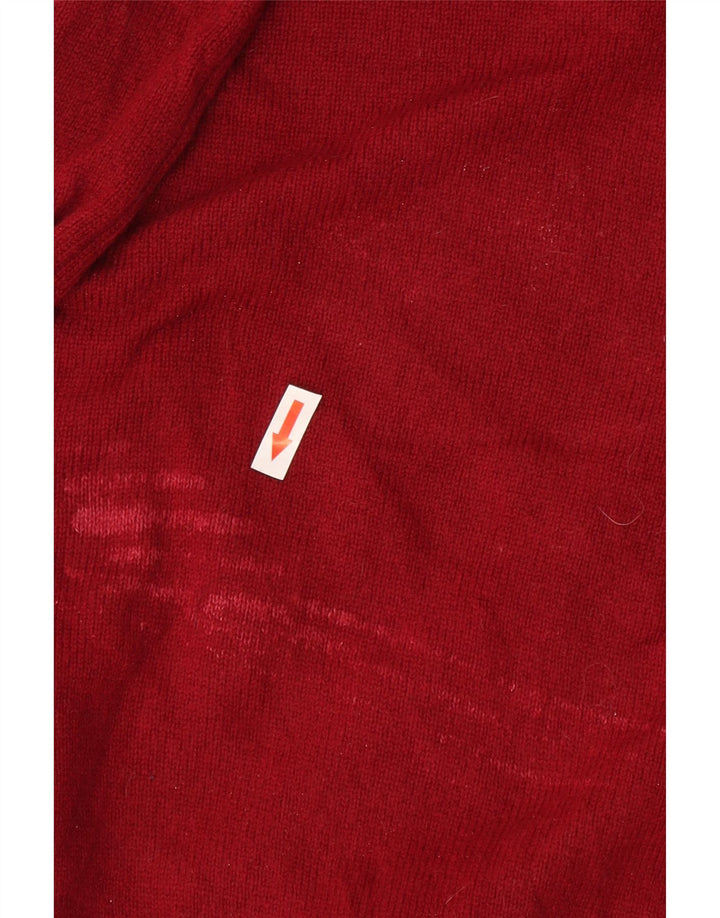 Marks & Spencer Mens V-Neck Jumper Sweater Medium Burgundy Wool