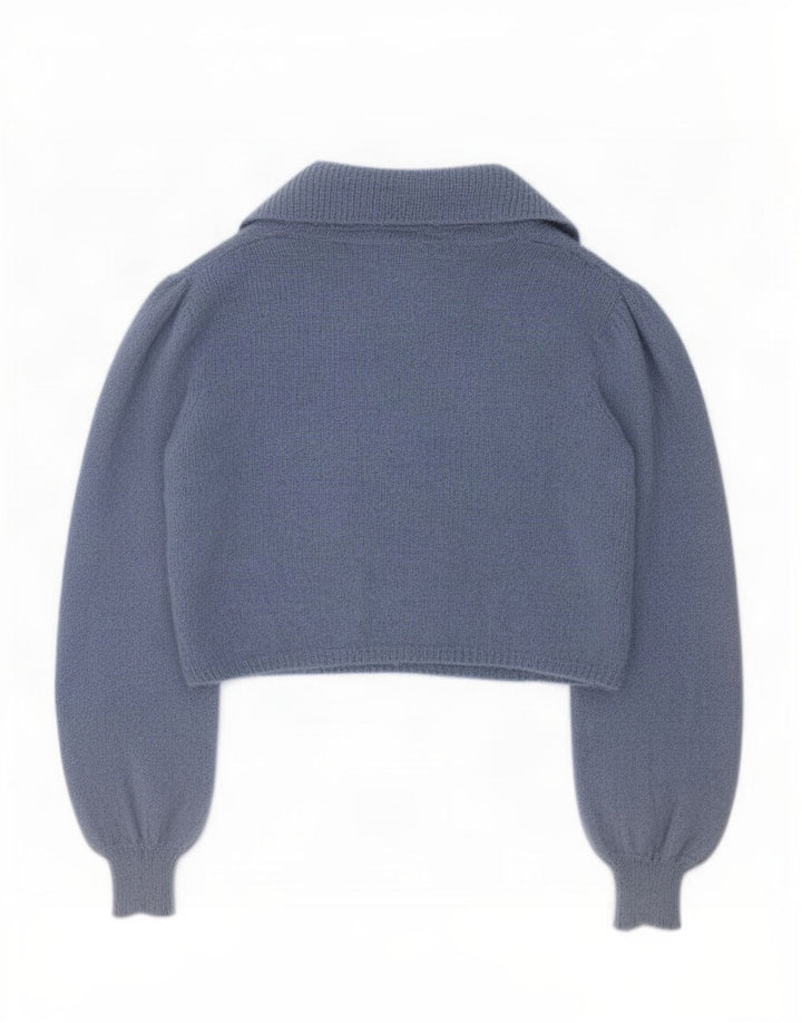 Zara Womens Oversized Bolero Jumper UK 14 Medium Blue Nylon