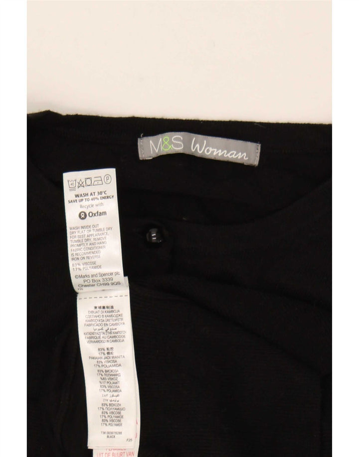 Marks & Spencer Womens Cardigan Sweater UK 12 Medium Black Viscose