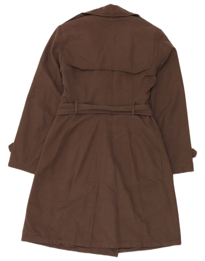 BENETTON Womens Trench Coat IT 42 Medium Brown Cotton