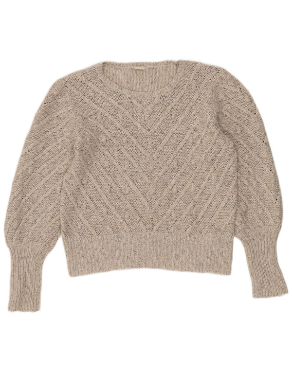 Gap Womens Oversized Boat Neck Jumper Sweater UK 6 XS Grey Striped Cotton