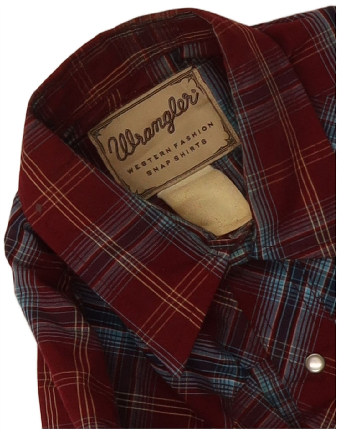 Wrangler Mens Western Shirt Medium Burgundy Check