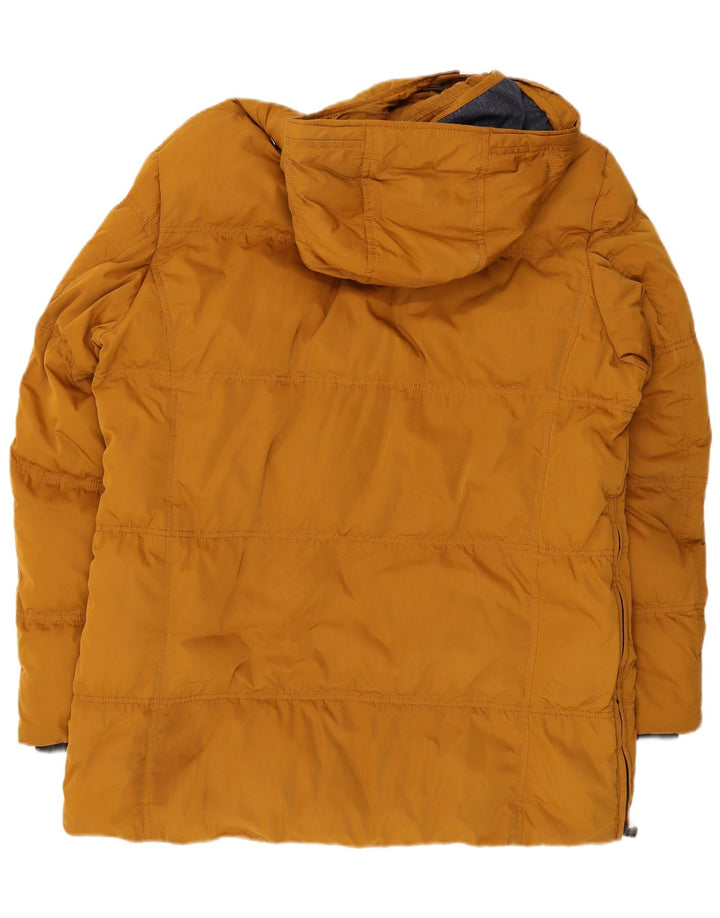Hugo Boss Mens Hooded Padded Jacket UK 40 Large Yellow