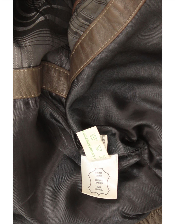 Vintage Mens Leather Jacket IT 46 Small Brown