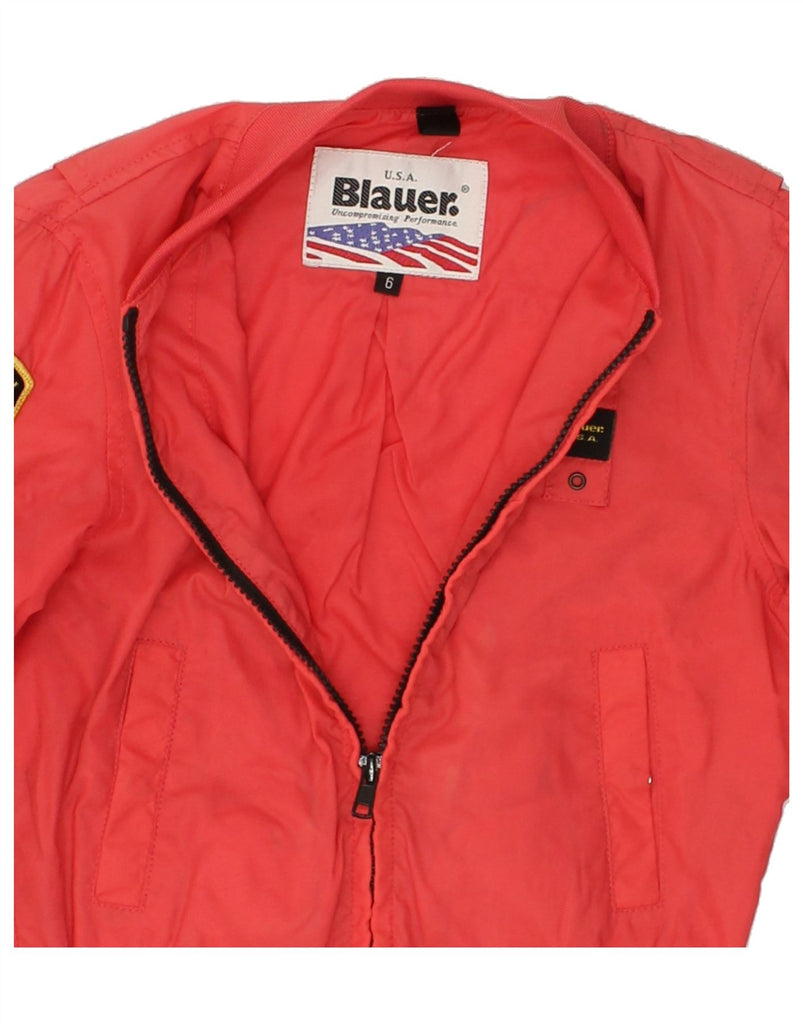 BLAUER Boys Graphic Bomber Jacket 5-6 Years Red Polyamide | Vintage Blauer | Thrift | Second-Hand Blauer | Used Clothing | Messina Hembry 