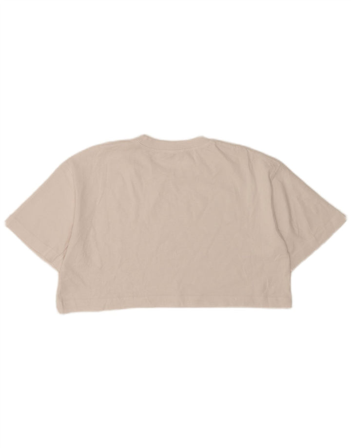 Zara Womens Crop Oversized T-Shirt Top UK 10 Small White Cotton