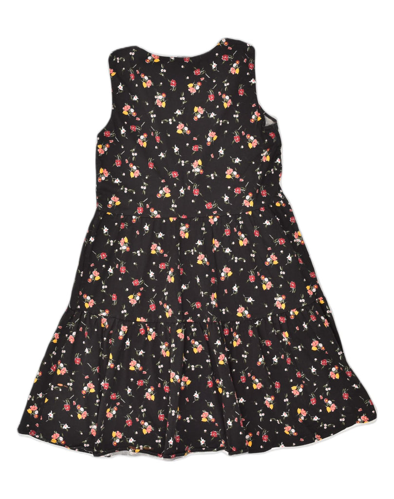 SANDRO FERRONE Womens A-Line Dress IT 42 Medium Black Floral Cotton | Vintage Sandro Ferrone | Thrift | Second-Hand Sandro Ferrone | Used Clothing | Messina Hembry 