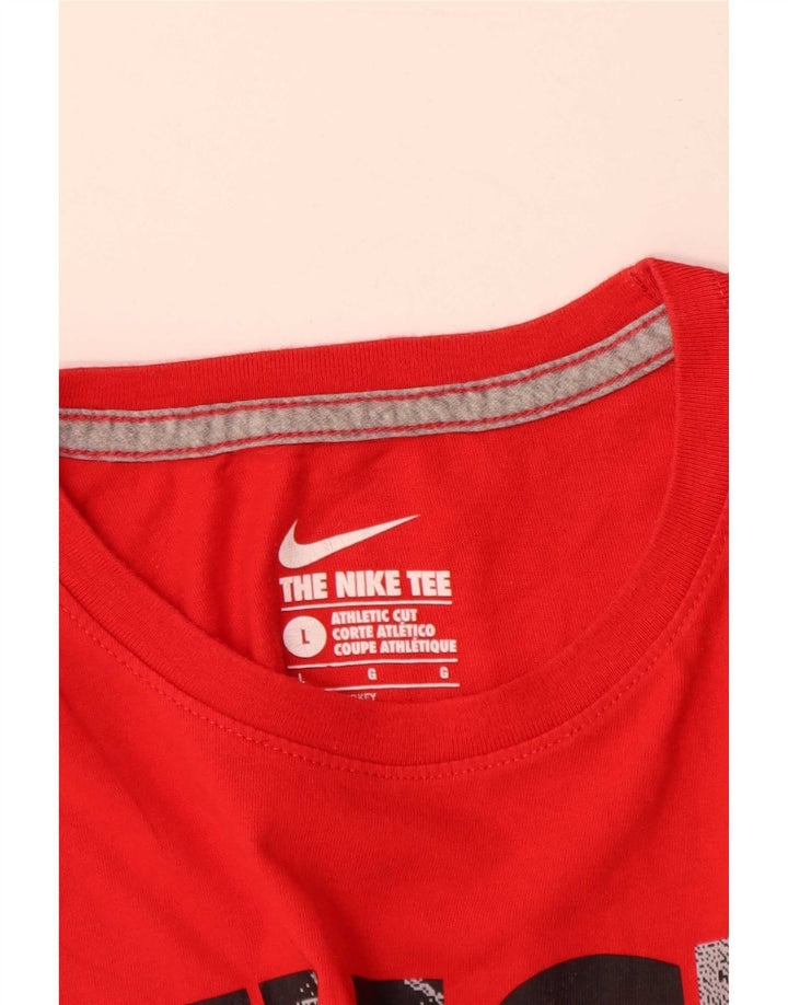Nike Mens Athletic Cut Graphic T-Shirt Top Large Red Cotton