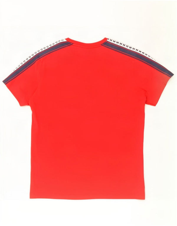 Champion Mens Graphic T-Shirt Top Medium Red Colourblock Cotton