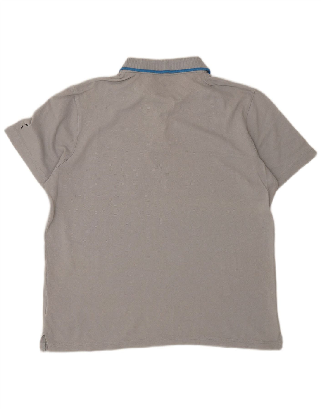 Puma Mens Polo Shirt Medium Grey Striped Cotton