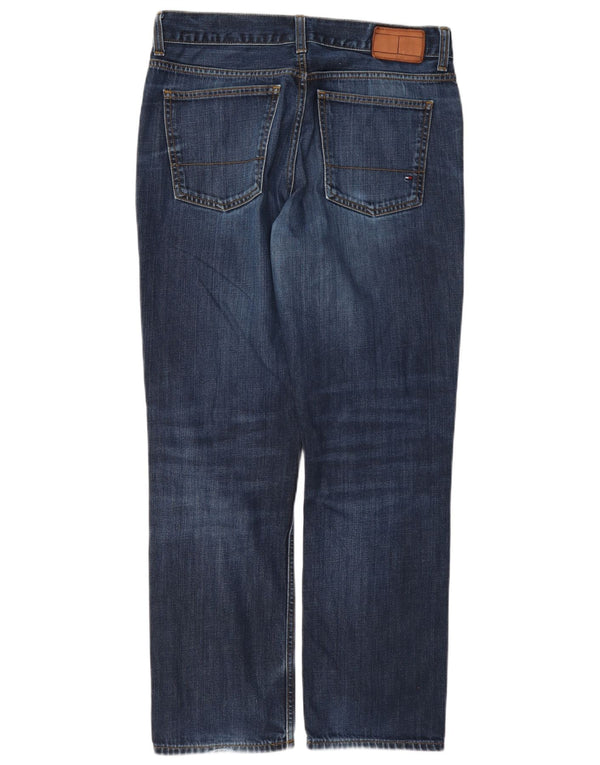 Tommy Hilfiger Mens Straight Jeans W32 L30 Navy Blue Cotton
