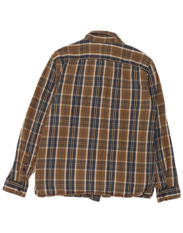 Levi's Mens Standard Fit Flannel Shirt Large Brown Check Lyocell