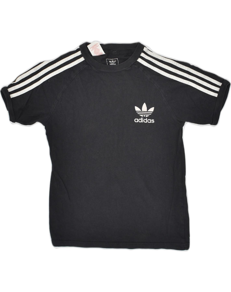 ADIDAS Womens T-Shirt Top UK 12 Medium Black Cotton | Vintage Adidas | Thrift | Second-Hand Adidas | Used Clothing | Messina Hembry 