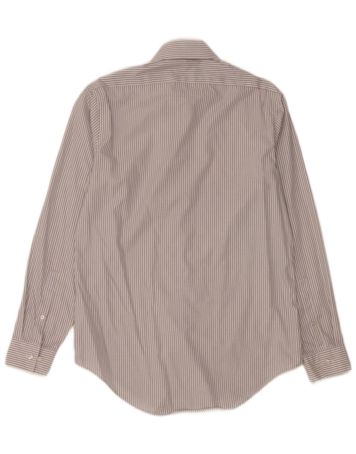 Calvin Klein Mens Slim Fit Shirt Size 15 1/2 Medium Grey Striped