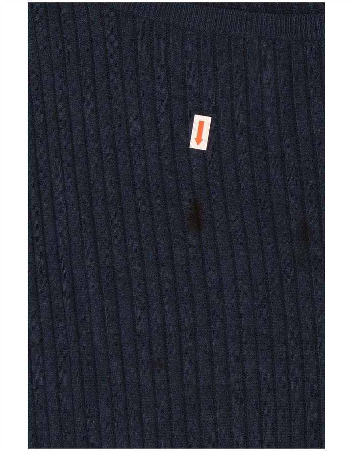Marks & Spencer Womens Top Long Sleeve UK 24 4XL  Navy Blue Viscose