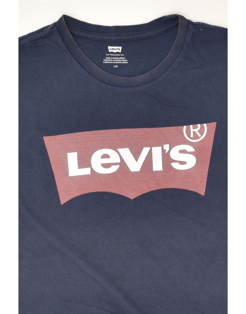 LEVI'S Mens Graphic T-Shirt Top Large Navy Blue Cotton | Vintage Levi's | Thrift | Second-Hand Levi's | Used Clothing | Messina Hembry 