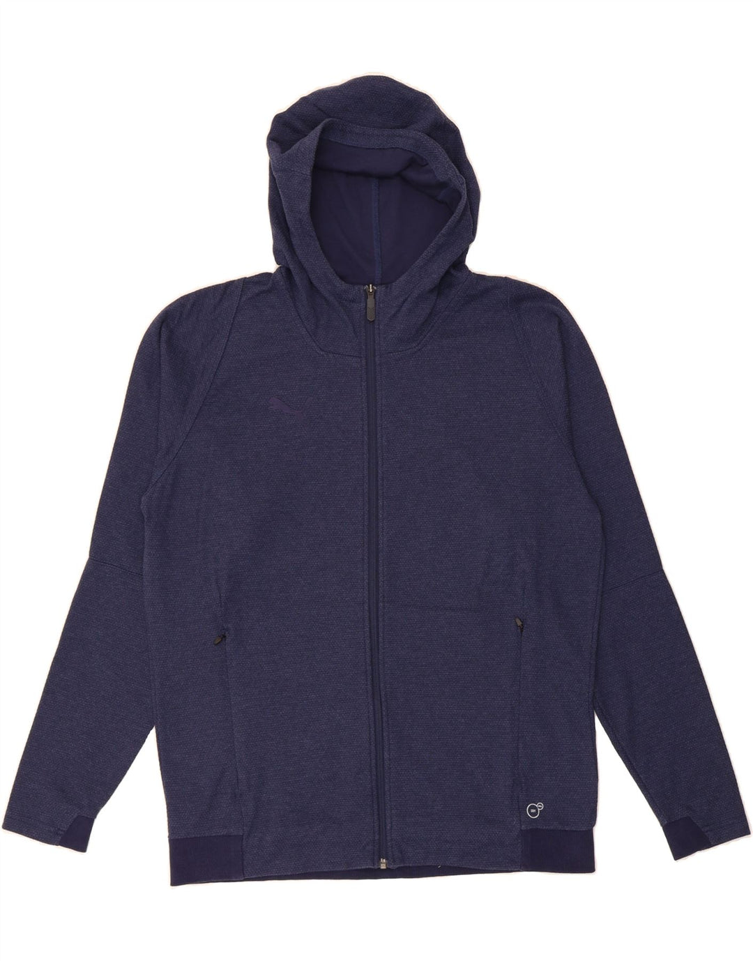 PUMA Mens Zip Hoodie Sweater Large Navy Blue Cotton