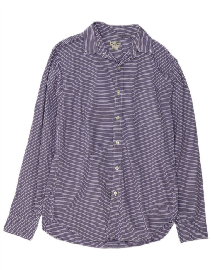 J. CREW Mens Shirt Medium Purple Pinstripe Cotton