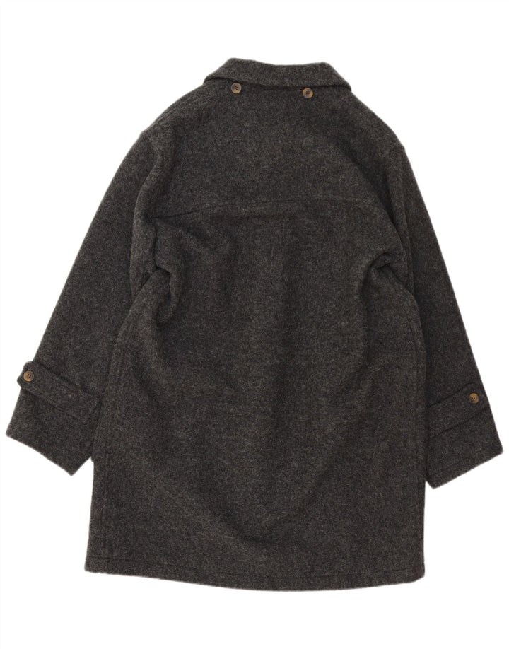 Vintage Mens Duffle Coat IT 46 Small Grey Flecked Wool