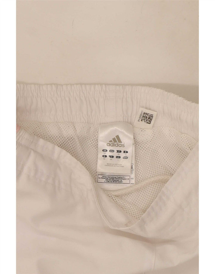 Adidas Womens Capri Tracksuit Trousers UK 12 Medium White Polyester