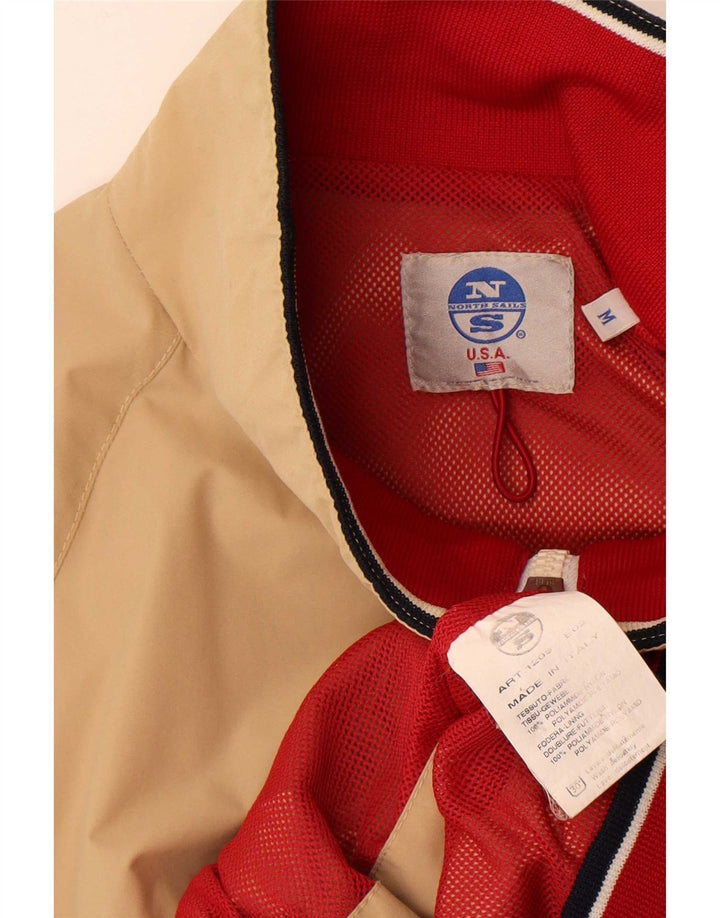 North Sails Mens Bomber Jacket UK 38 Medium Beige Colourblock Polyamide
