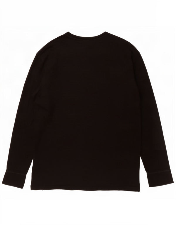 Marks & Spencer Mens Boat Neck Jumper Sweater Large Black Wool