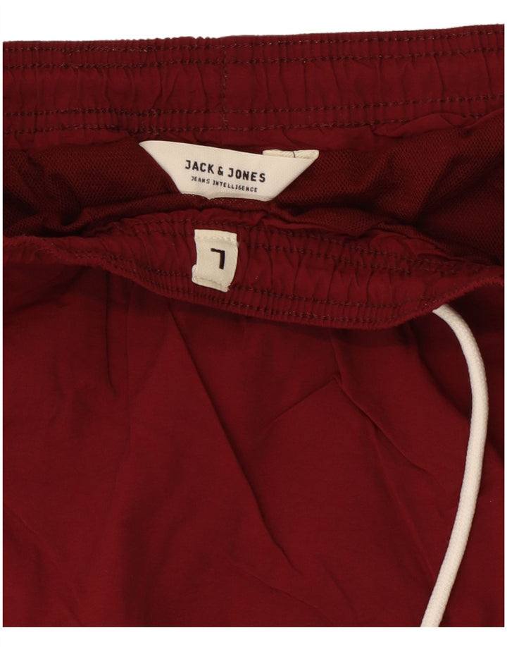 Jack & Jones Mens Graphic Swimming Shorts Large Burgundy Polyester