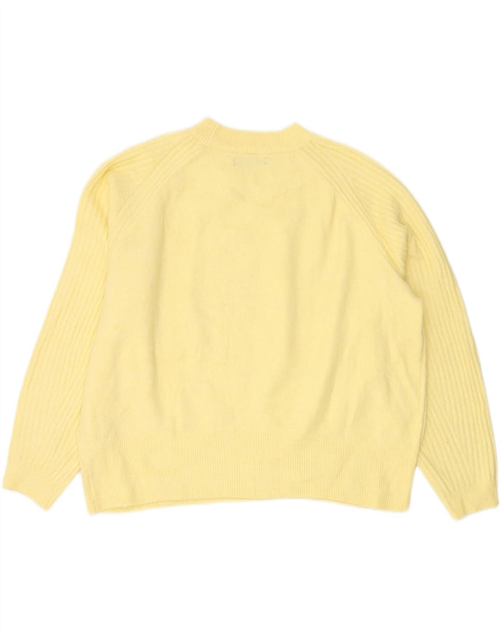 MARKS & SPENCER Womens Oversized Crew Neck Jumper Sweater UK 18 XL Yellow Vintage Marks & Spencer and Second-Hand Marks & Spencer from Messina Hembry 