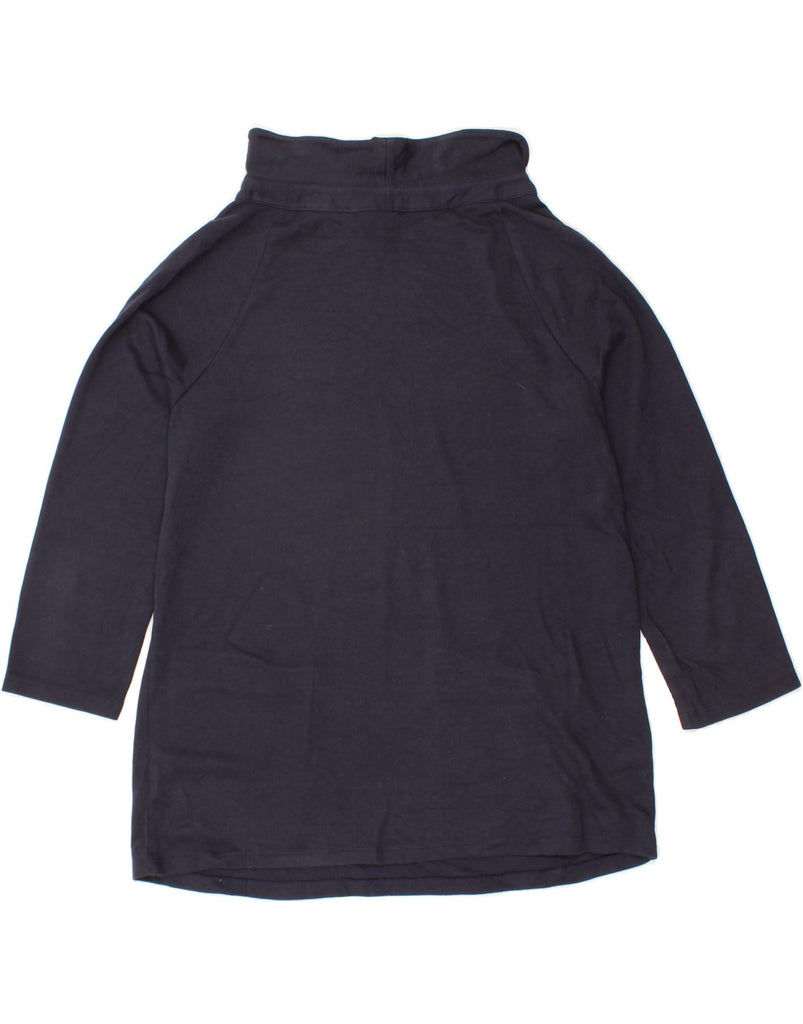 LAURA ASHLEY Womens 3/4 Sleeve Sweatshirt Jumper UK 14 Large Navy Blue Vintage Laura Ashley and Second-Hand Laura Ashley from Messina Hembry 