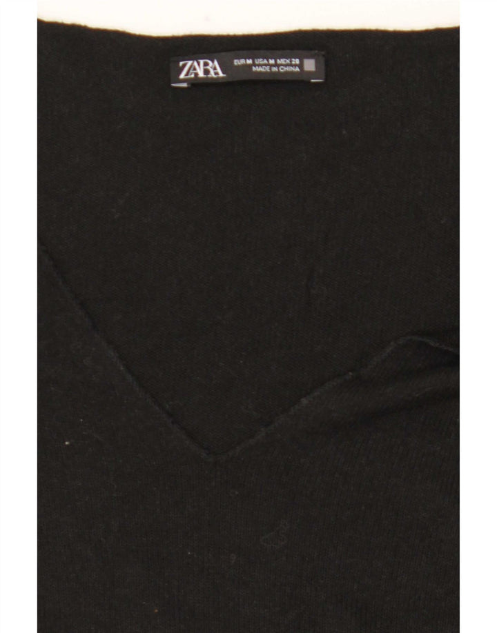 Zara Womens Top Long Sleeve UK 14 Medium Black