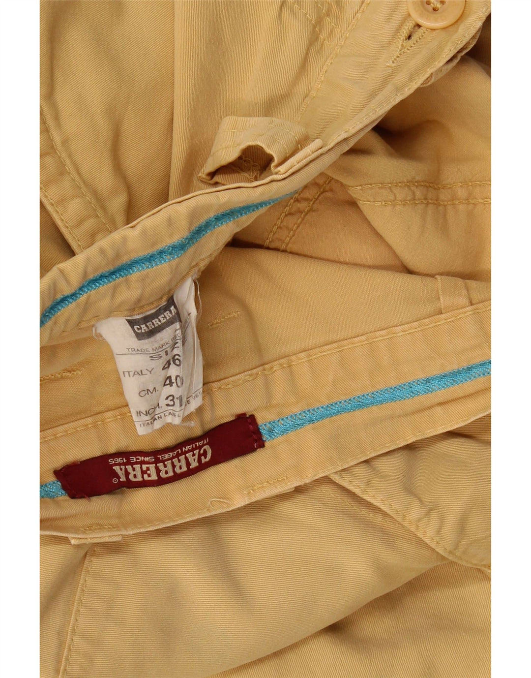 CARRERA Mens Cargo Shorts IT 46 Small W31  Yellow Cotton